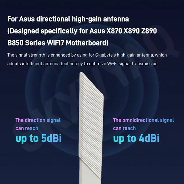 Alt view image 4 of 5 - WiFi 7 Motherboard Magnetic Base Antenna with New Interface for PC Desktop Computer for Asus Z790 X870 X890 Z890 B850 Gaming WiFi7 Motherboard(White)