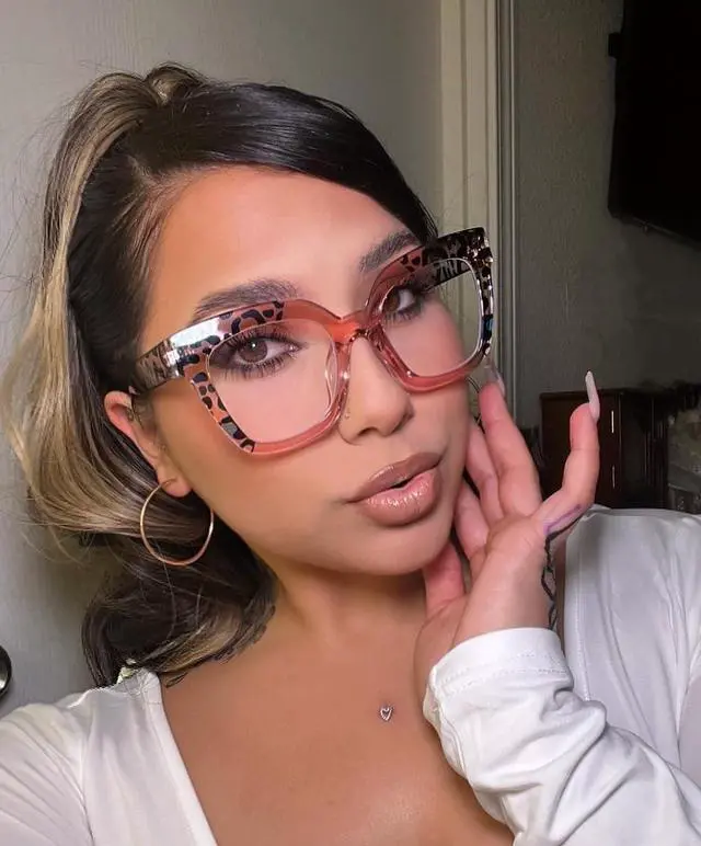 Alt view image 3 of 5 - VOOGLAM Blue Light Glasses for Women Computer Phone TV Anti Eyestrain Dry Eyes Oversize Rectangle Pink Eyeglasses Reina GJGA177782-03