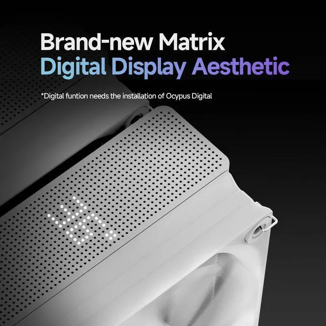 Alt view image 3 of 5 - Iota A62 WH CPU Cooler,CPU Air Cooler with New Digital Display,6 Copper Heat Pipes,120MM FDB Fans,CPU Cooling Fans for AMD AM4/AM5,Intel LGA 115X/1200/1700/1851