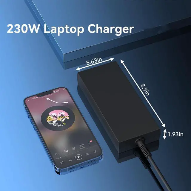 Alt view image 4 of 5 - OSISZI 230W Laptop Charger Compatible with Acer Predator Helios Neo 300 16 18 Gaming Laptop PHN16-71 PHN16-72 PHN18-71 PHN14-51 Nitro 17 16 AN17 AN16 Power AC Adapter 5.5 * 1.7mm