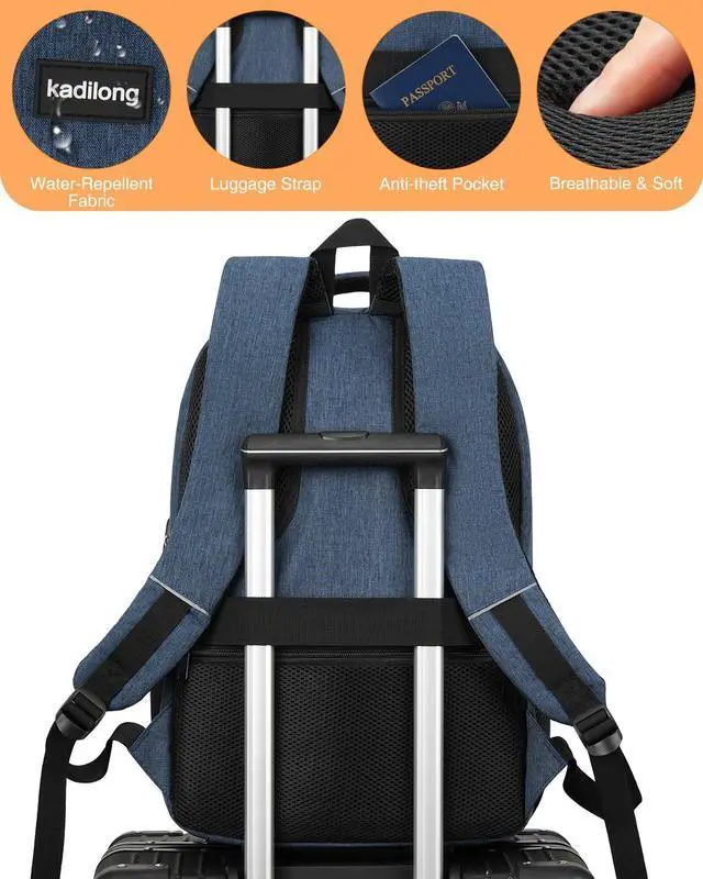 Alt view image 5 of 5 - kadilong 17.3 Inch Insulated Backpacks with Cooler Compartment,School Laptop Backpack Lunch Box for Teens Boys Men Women,Bookbag for Work Business College