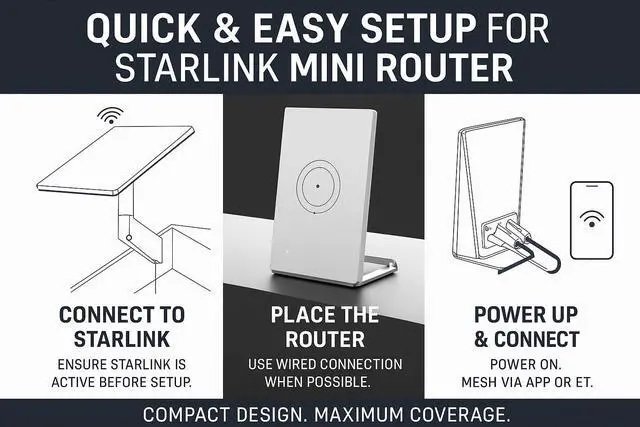 Alt view image 2 of 5 - Generic Router Mini Compatible with Star-Link Gen 2, Gen 3, V4, Mini Systems | Mesh-Ready, Dual-Band | Supports 128+ Devices