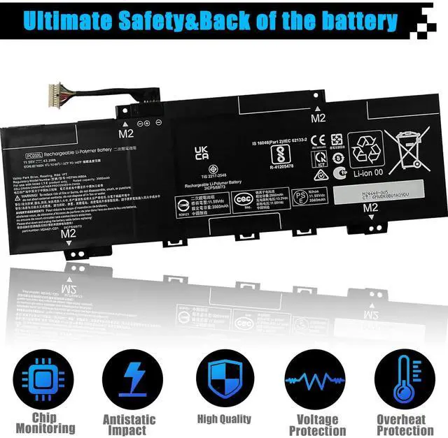 Alt view image 4 of 5 - PC03XL M24648-005 Battery Replacement for HP Pavilion x360 14 15 14-DY 14-BA 14-CD 14-dw 15-er Pavilion Aero 13-be Pavilion x360 Convertible 14-dy Series HSTNN-OB1W M24421-271 M24421-AC1 PC03043XL