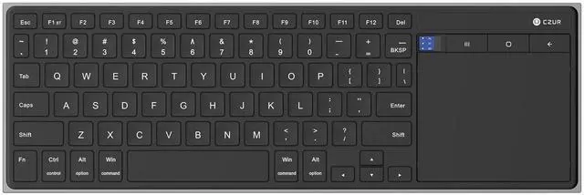 Main image of CZUR Portable Computer Keyboard with Trackpad, Rechargeable Bluetooth Keyboard with Touchpad, Wireless Ultra Slim Keyboard for PC/Laptop/Tablet/Phone, for Windows/Android