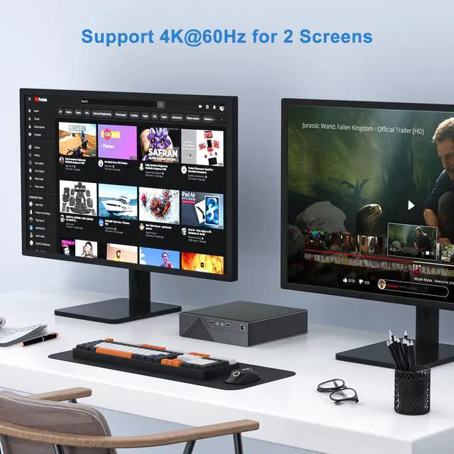 Alt view image 2 of 5 - 2025 Latest Mini PC Windows 11, 8GB RAM 256GB SSD, Quad-Core Processor 2.9GHz, Mini Desktop Computers, Supports 4K@60Hz, HDMI Type-A, VGA, WiFi5, 4 USB3.2 Gen1, LAN Port, Bluetooth5, 2TB Expandable