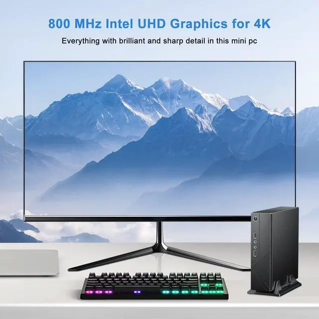 Alt view image 5 of 5 - 2025 Latest Mini PC Windows 11, 8GB RAM 256GB SSD, Quad-Core Processor 2.9GHz, Mini Desktop Computers, Supports 4K@60Hz, HDMI Type-A, VGA, WiFi5, 4 USB3.2 Gen1, LAN Port, Bluetooth5, 2TB Expandable