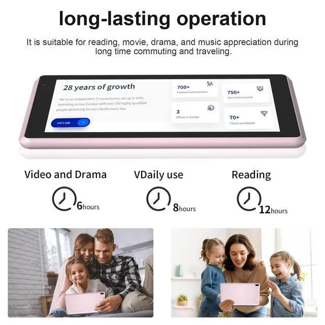 Alt view image 3 of 5 - CUPEISI Tablet Android 15, 7 inch Tablet, 6GB RAM+32GB ROM/ 1TB Expandable Tableta, 1.6Ghz Quad-core Processor Computer, 1024 * 600 IPS 7'' HD Touch Screen, 5MP Camera, WiFi, Game, Bluetooth