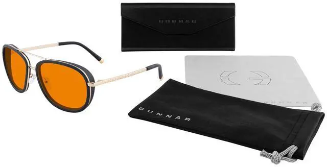 Alt view image 2 of 5 - GUNNAR Computer Glasses - Dume, Gold, Amber Max Lens - Blue Light Blocking & Anti Glare