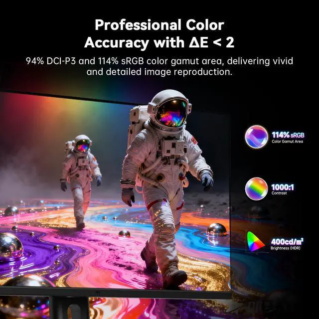 Alt view image 4 of 5 - KTC 24.5 Inch 240Hz Gaming Monitor, FHD 1080p Fast IPS Computer Monitor, 1ms with Adaptive-Sync, HDR400, HDMI x2, DPx1, VESA Mount, Tilt/Pivot/Height Adjustment, H25T7-3