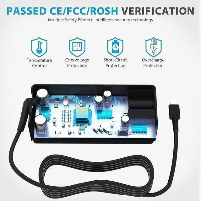 Alt view image 3 of 5 - Jeestam 100W USB-C Laptop Charger Compatible for Lenovo Yoga 7 Pro 9 9i Y910, Slim 6i 7i, IdeaPad 5 Pro Slim, ThinkBook Plus G3 13x 14G5 14G6 14s 14p 16G4 16p, ThinkPad Neo 14 P14s L15 T16 Adapter