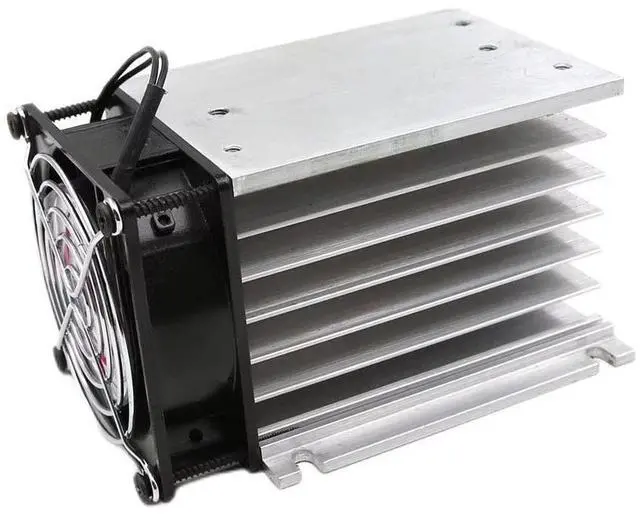 Main image of Aigoodele H110 Aluminum Heat Sink with Fan 220V Heat Sink SSR Dissipation for Single Phase Solid State Relay 40-60A Free Mounting Screws