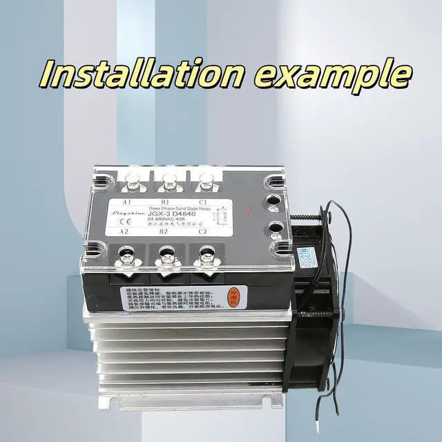 Alt view image 5 of 5 - Aigoodele H110 Aluminum Heat Sink with Fan 220V Heat Sink SSR Dissipation for Single Phase Solid State Relay 40-60A Free Mounting Screws