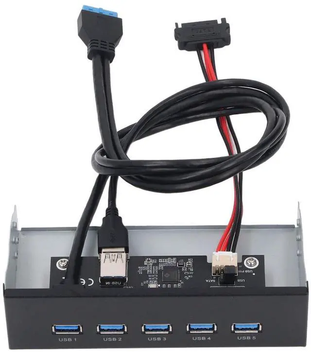 Main image of 5.25 Inch Front Panel Hub, 5 Ports USB 3.2 GEN1 Optical Drive Front Panel USB Hub 19PIN, USB3.2 GEN1 x 5 Internal USB Hub for 8, 10, 2003, for OS X, for Linux Systems