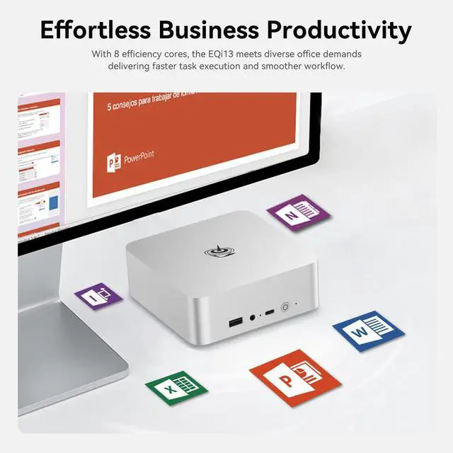 Alt view image 4 of 5 - Beelink EQI Mini PC W11 Pro, i5-13500H(12C/16T up to 4.7 GHz), 32GB DDR4 500GB NVME SSD with Intel UHD Graphics Built in PSU WiFi 6/BT5.2/Dual Display Mini PC Computer