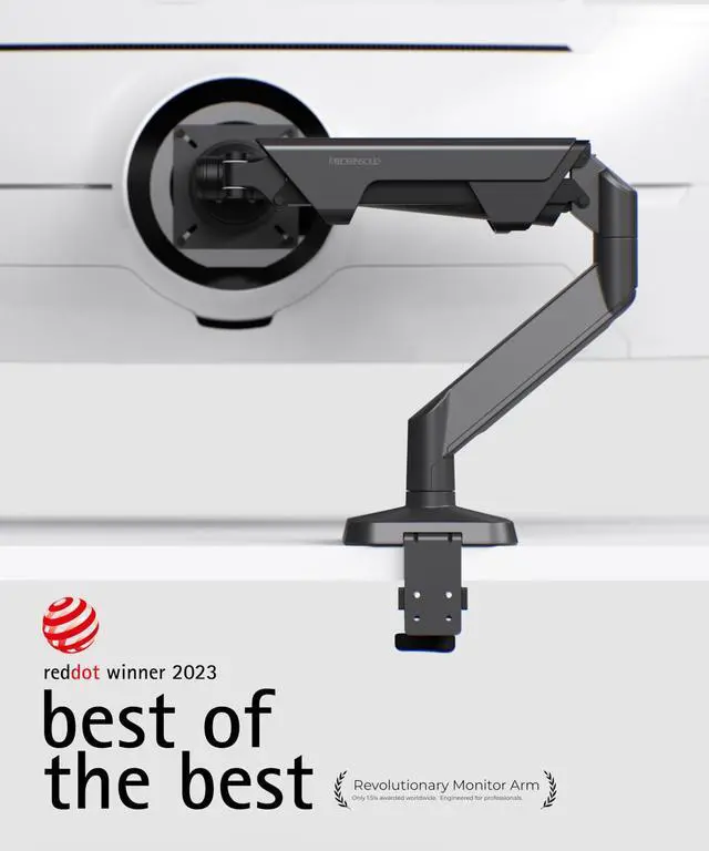 Alt view image 2 of 5 - Modernsolid Heavy Duty Monitor Arm Desk Mount for 34-49 Inch Ultrawide Curved Monitors, Supports 14-38 lbs, Gas Spring Ergonomic Full Motion with Cable Management, Red Dot Design Awarded, Black