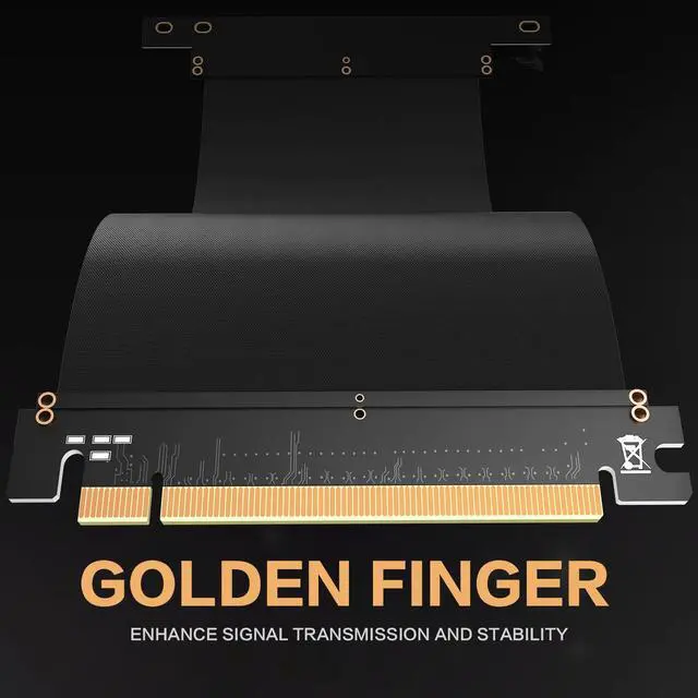 Alt view image 3 of 5 - AsiaHorse New PCIE 3.0 16x High Speed Flexible Extender Riser Cable Card Extension Port Adapter 200mm(90 Degree Angle Black)