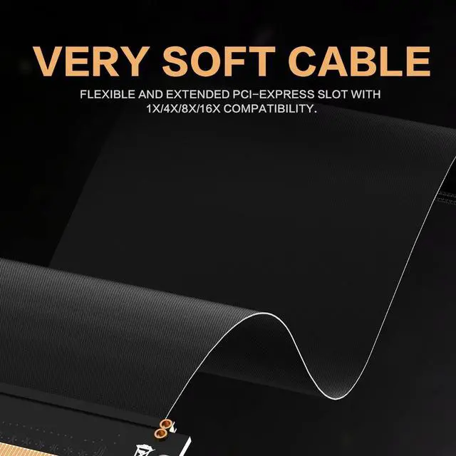 Alt view image 4 of 5 - AsiaHorse New PCIE 3.0 16x High Speed Flexible Extender Riser Cable Card Extension Port Adapter 200mm(90 Degree Angle Black)