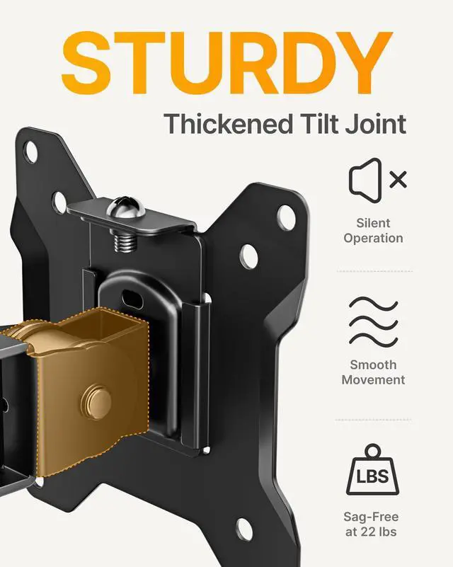 Alt view image 5 of 5 - monTEK Single Monitor Stand, Stable Monitor Arm for 17-32 inch& 22lbs Capacity Screen, Height Adjustable Desk Mount with C Clamp and Grommet Base, VESA 75 * 75MM/ 100 * 100MM