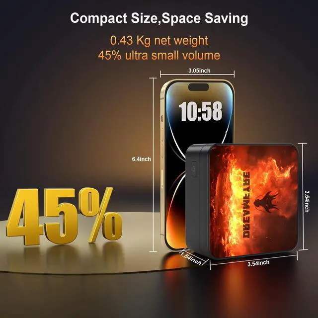Alt view image 5 of 5 - Mini PC Alder Lake-95 (up to 3.4GHz) 4 Cores 4 Threads, Mini Computers 8GB DDR5 256GB M.2 SSD, Mini PC Dual Lan Support 4K Triple Screen Display/USB3.0/WiFi 5/Bluetooth 5.0/VESA/Home/Business