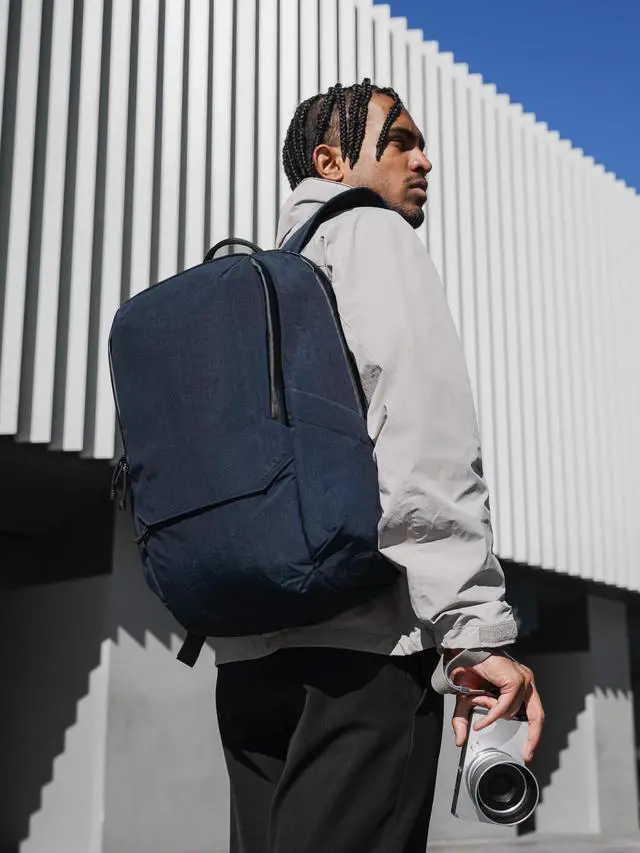 Alt view image 2 of 5 - ALPAKA Elements Backpack Pro 24L - Moonlight Blue Laptop Backpack Fits 16'' Laptop with Dual Bottle Pockets, Travel Backpack for Men, Weather-Resistant 400D Axoflux Fabric for Business or College