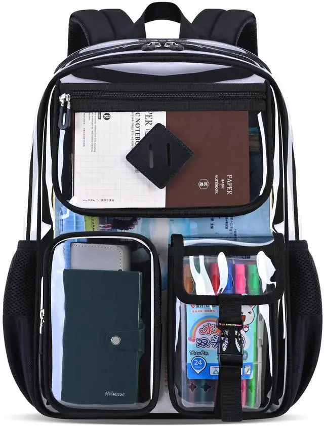 Main image of ZHIDOBO girl transparent casual rucksack,women's water-proof light packsack,black junior high school, high school and college schoolbag,Suitable for 15.6-inch computer backpack.