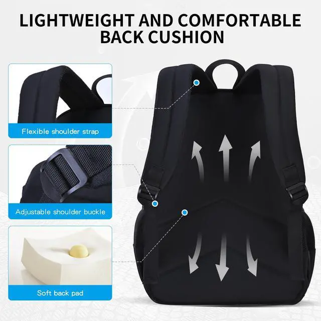 Alt view image 5 of 5 - ZHIDOBO girl transparent casual rucksack,women's water-proof light packsack,black junior high school, high school and college schoolbag,Suitable for 15.6-inch computer backpack.