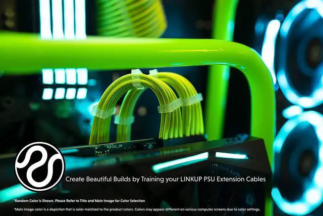 Alt view image 3 of 5 - LINKUP - 30cm Super Soft and Flexible PSU Cable Extension Sleeved Custom Mod GPU PC Braided w/Comb Kit - Compatible with RTX30901x24 P (20+4)2x8 P (4+4) CPU3x8 P (6+2) GPU Set300mm - BlackBlue