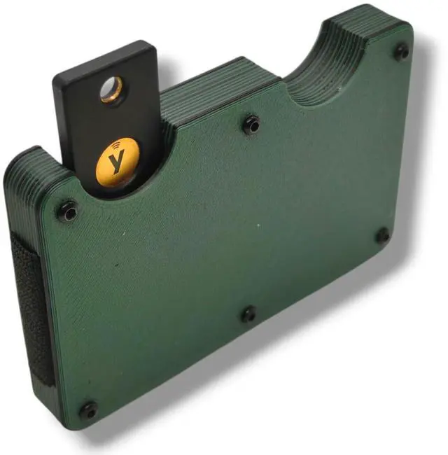 Main image of Wallet Compatible with YubiKey 5C NFC and USB-A/USB-C  Slim Card Holder with Elastic Strap  Holds Security Keys, Bills, and 10+ Cards  Compact Minimalist Design (USB-C, Olive Green)