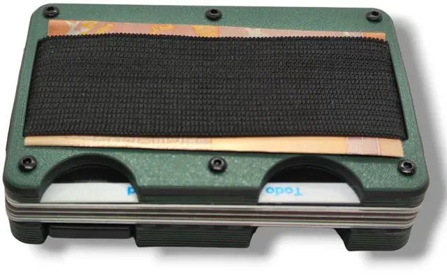 Alt view image 4 of 5 - Wallet Compatible with YubiKey 5C NFC and USB-A/USB-C  Slim Card Holder with Elastic Strap  Holds Security Keys, Bills, and 10+ Cards  Compact Minimalist Design (USB-C, Olive Green)