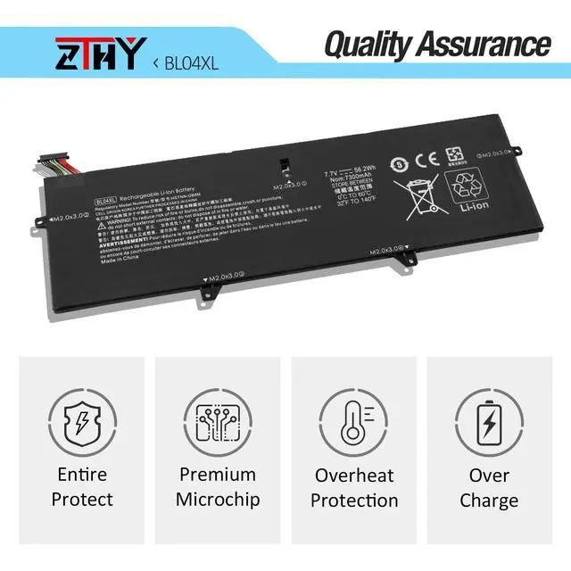 Alt view image 5 of 5 - ZTHY BL04XL BL04056XL Battery Replacement for HP EliteBook X360 1040 G5 G6 Series Laptop HSTNN-UB7N HSTNN-DB8M HSTNNUB7N L07041855 L07041-855 L07353-2C1 L07353-241 L07353-541 7.7V 56.2Wh 7300mAh 4Cell