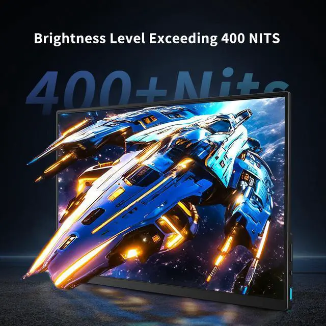 Alt view image 3 of 5 - VOKENSU Portable Monitor, 17.3 inch 2K 144Hz 2560x1440p QHD Gaming HDR FreeSync, Ultra Slim Travel Monitor with Kickstand & Speakers, External Monitors for Laptop, Mac, Xbox, PS5/4