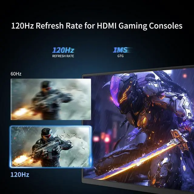 Alt view image 4 of 5 - VOKENSU Portable Monitor, 17.3 inch 2K 144Hz 2560x1440p QHD Gaming HDR FreeSync, Ultra Slim Travel Monitor with Kickstand & Speakers, External Monitors for Laptop, Mac, Xbox, PS5/4