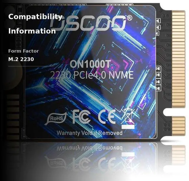 Alt view image 3 of 5 - OSCOO 512GB M.2 2230 NVMe Gen4x4 PCIe SSD, Up to 5200MB/s, 3D NAND, Graphene-Copper Pad Thermal Solution, Compatible with Steam Deck, ASUS ROG Ally, Microsoft Surface, Laptops, Mini PCs, Ultrabook