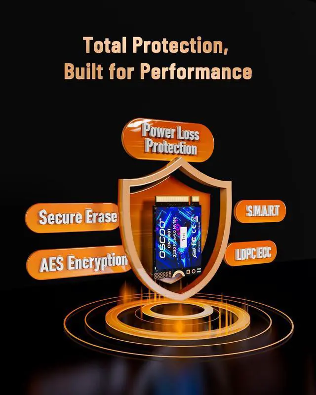 Alt view image 5 of 5 - OSCOO 512GB M.2 2230 NVMe Gen4x4 PCIe SSD, Up to 5200MB/s, 3D NAND, Graphene-Copper Pad Thermal Solution, Compatible with Steam Deck, ASUS ROG Ally, Microsoft Surface, Laptops, Mini PCs, Ultrabook