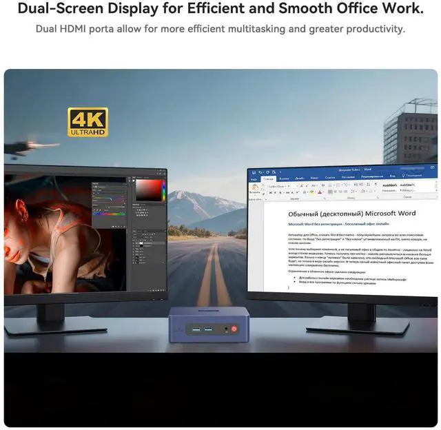 Alt view image 5 of 5 - Beelink SER3 Mini PC AMD Ryzen 3 3200U (2C/4T) up to 3.5GHz, 16GB DDR4 2400MT/s 500GB PCIE3.0 SSD Graphics 3core 1200 MHz, Mini Desktop Computer Support Dual HDMI 4K Display/1000Mbps LAN/BT5.0/USB3.2
