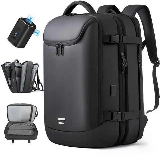 Main image of TANGCORLE Vacuum Backpack Travel with Pump, 40L Expandable Carry on Compression Backpack Flight Approved for Women Men Fit 17 Inch Laptop with USB Charging Port Business Weekender