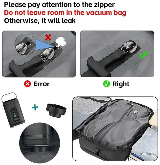 Alt view image 5 of 5 - TANGCORLE Vacuum Backpack Travel with Pump, 40L Expandable Carry on Compression Backpack Flight Approved for Women Men Fit 17 Inch Laptop with USB Charging Port Business Weekender