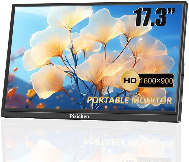 Main image of 17.3" Portable Monitor HD 1600x900 USB C HDMI Travel Monitor for Laptop, External Second Computer Monitor for PC Desktop Ras Pi, Built-in Speakers & Kickstand