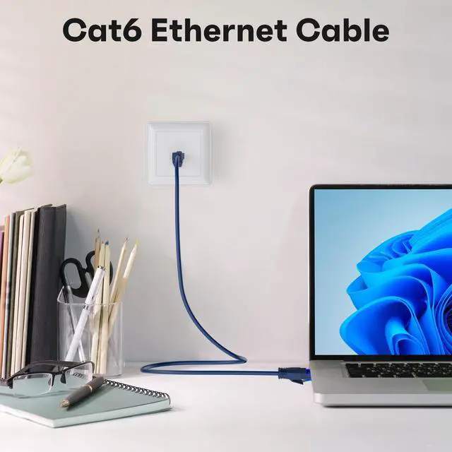 Alt view image 3 of 5 - Cat6 Ethernet Cable 6 FT (12-Pack), Snagless Cat 6 Patch Cable, Upgraded Flexible PVC Jacket, Multi-Pack, OFC, 1Gbps, Cat6 Internet Network Cables, UTP, PC, Router, Servers, IT Data Center, Blue