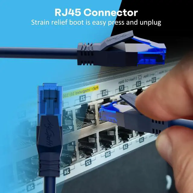 Alt view image 5 of 5 - Cat6 Ethernet Cable 6 FT (12-Pack), Snagless Cat 6 Patch Cable, Upgraded Flexible PVC Jacket, Multi-Pack, OFC, 1Gbps, Cat6 Internet Network Cables, UTP, PC, Router, Servers, IT Data Center, Blue