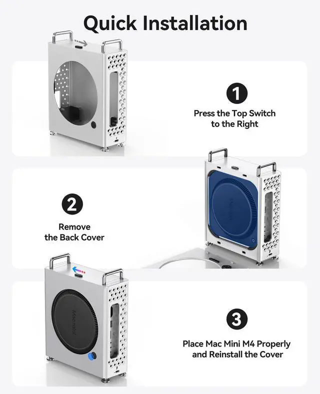 Alt view image 2 of 5 - ORICO Mini Pro Thunderbolt 5 SSD Enclosure 1TB, 80Gbps USB-C NVMe External Hard Drive, Compatible with Windows/Mac/Linux, Aluminum Portable Storage with TB5 Cable (MST5P-1T)