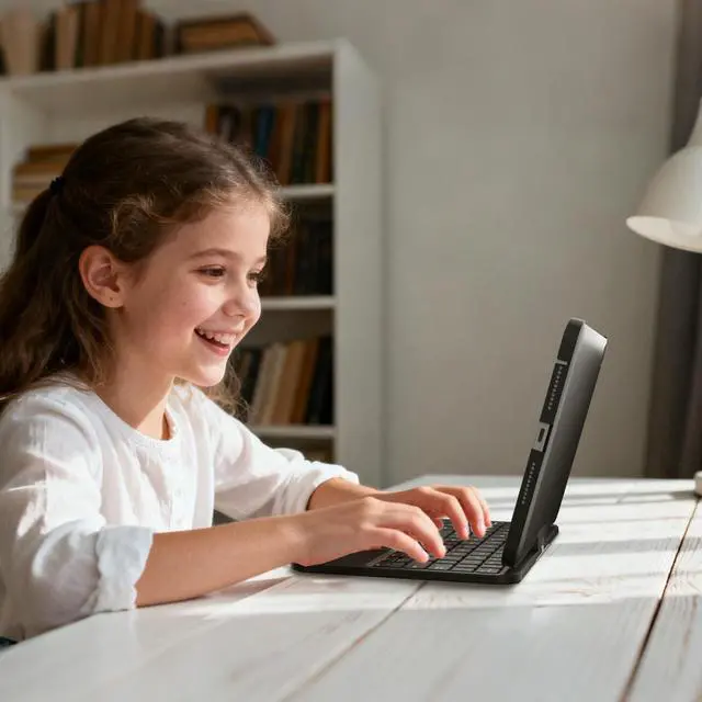 Alt view image 3 of 5 - edaiser Swivel Keyboard Case for Apple iPad mini 7th/6th Gen 8.3-inch, Compact Bluetooth Keyboard with RGB Backlit Trackpad - Kids Student Designed, 360° Rotatable Protective Cover, Black