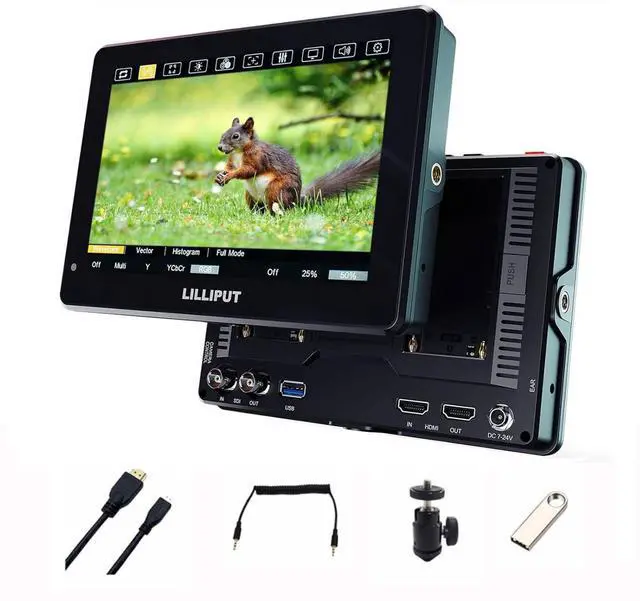 Main image of Lilliput HT7S 7 Inch Camera Field Monitor,Urtra Bright 2000 Nits 1920 * 1080 Touch Screen Director AC Monitor with 3G-SDI&HDMI Input/Output and Two Battery Slot