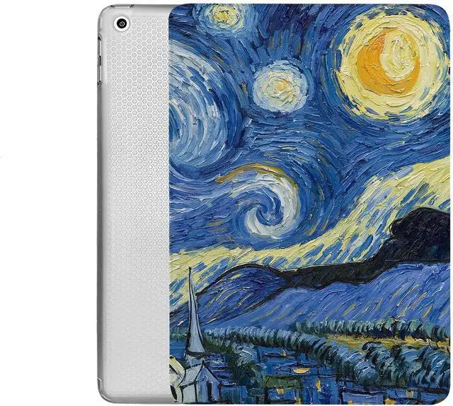 Main image of DuraSafe Cases for iPad PRO 9.7 Inch [ PRO 9.7 2016 ] A1673 A1674 MLPX2LL/A MLPW2LL/A MLPY2LL/A MLYJ2LL/A Trifold Printed Adjustable Stand Feature Case with TPU Heat Dissipation Back - Starry Night