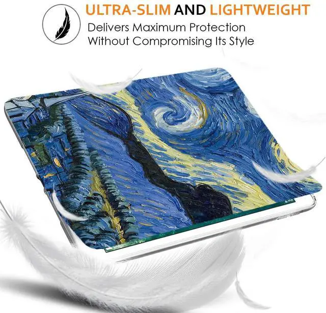 Alt view image 5 of 5 - DuraSafe Cases for iPad PRO 9.7 Inch [ PRO 9.7 2016 ] A1673 A1674 MLPX2LL/A MLPW2LL/A MLPY2LL/A MLYJ2LL/A Trifold Printed Adjustable Stand Feature Case with TPU Heat Dissipation Back - Starry Night