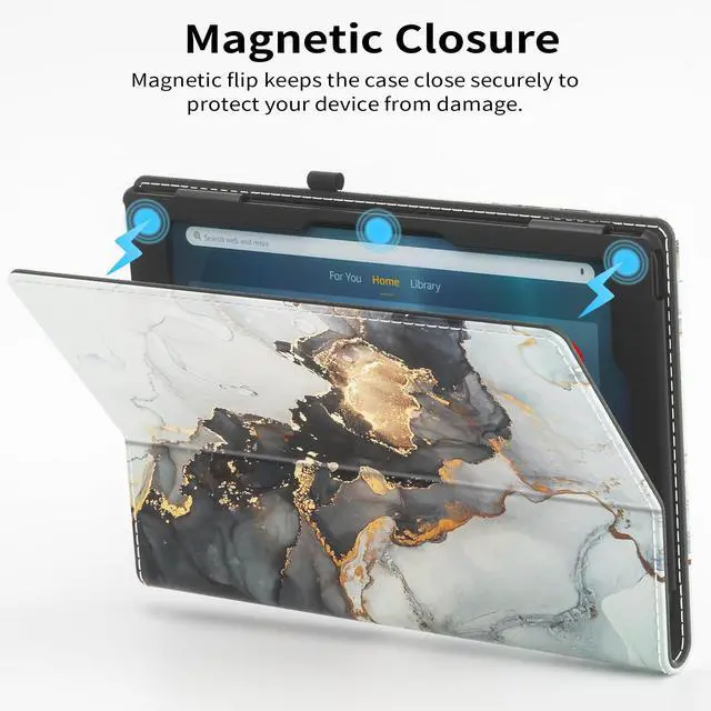 Alt view image 5 of 5 - VORI Case for Amazon Kindle Fire Max 11 Tablet (13th Generation, 2023 Release), Slim Folding Stand Folio Cover with Auto Wake/Sleep & Hand Strap for All-New Fire 11 Max Tablet, Cloudy Marble