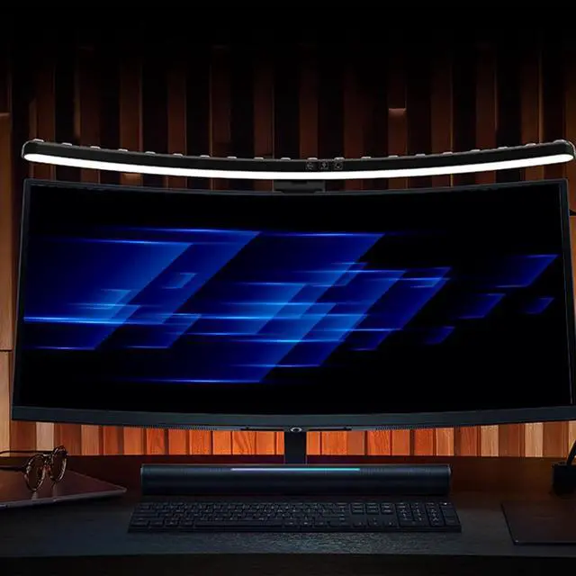 Alt view image 3 of 5 - Curved Monitor Light Bar for 24-27 Inch Stepless Dimming 3 Color Temperatures Touch Control USB Powered Screenbar for Office/Game