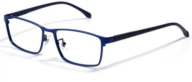 Main image of ZanyLen Blue Light Blocking Glasses Men Computer Gaming Glasses Rectangle Metal Full Blue Frame Anti Glare/UV400 Clear Lens