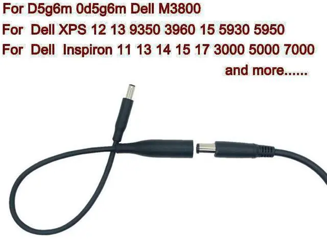 Alt view image 5 of 5 - Tip Adapter Converter Cable for Dell 45w 65w 90w, Dongle Tip Connector Charging Converter Adapter Cord Power Supply Cable for Dell Laptop for D5g6m M3800 XPS 12 13 Inspiron 11 13 14 15 17 - 15 Pack