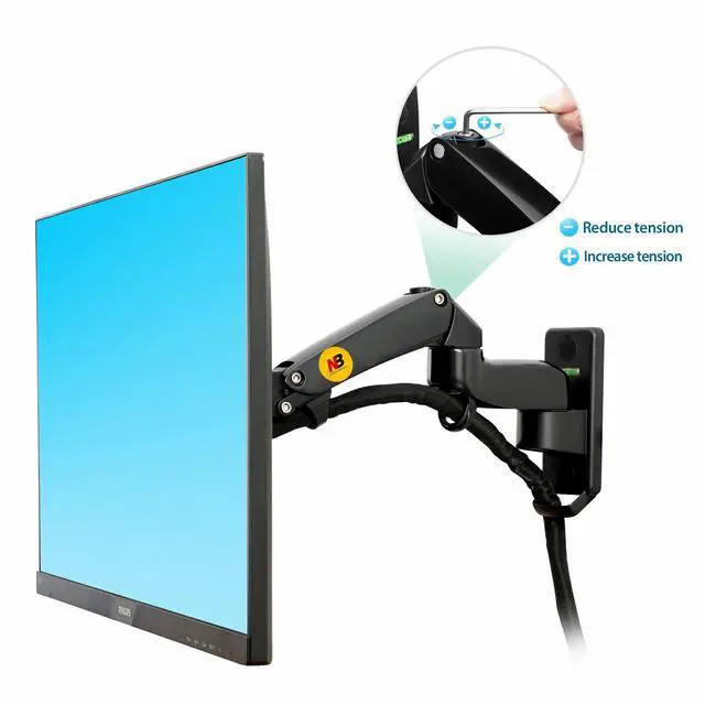 Alt view image 4 of 5 - NB North Bayou TV Monitor Wall Mount Bracket Full Motion Articulating Swivel for 17-35" Monitors (Load Capacity from 6.6 to 26.4lbs) Double Extension F150